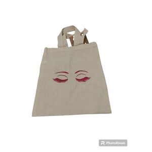 Cotton Tote Bag 9.8" X 11.4" Pink Glitter Eye‎ Lashes